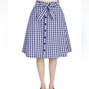 MODCLOTH Blue and White Gingham Skirt